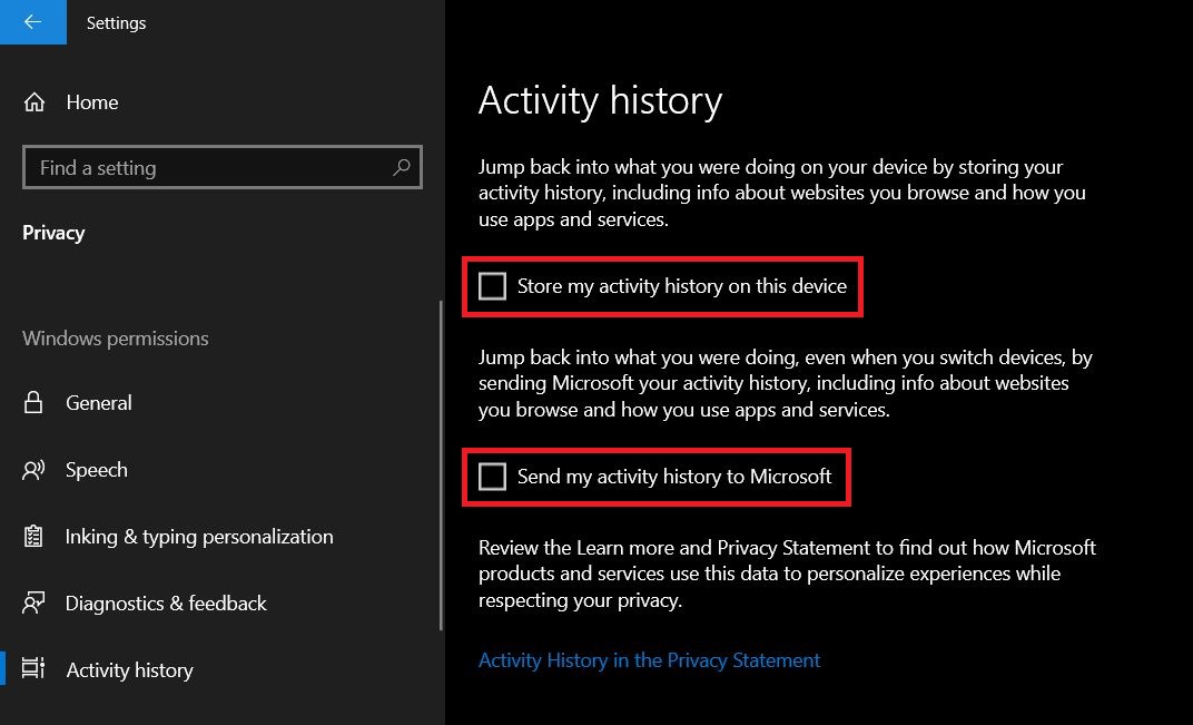 How To Disable Timeline Feature In Windows 10 - Alteroid