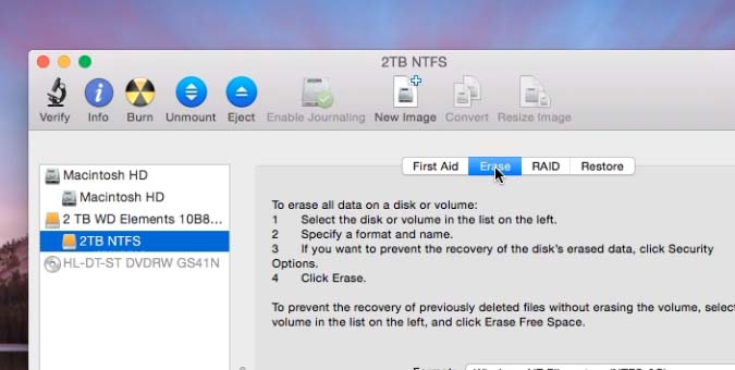 formatting a drive for mac and windows disk utitlity