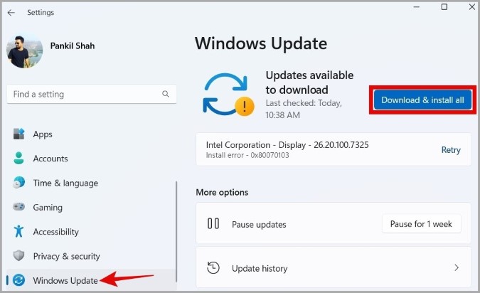 Download and Install System Updates in Windows