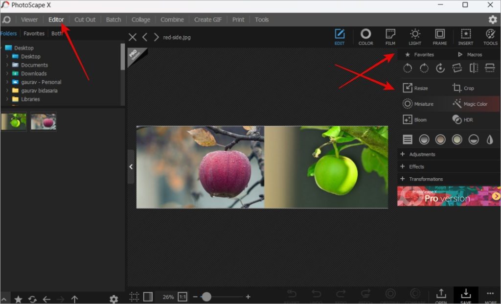 annotate and edit combined images on windows using photoscape x