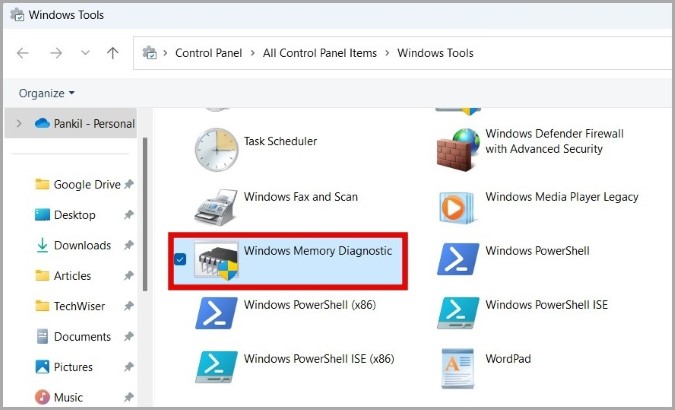 Windows Memory Diagnostic Tool in Windows