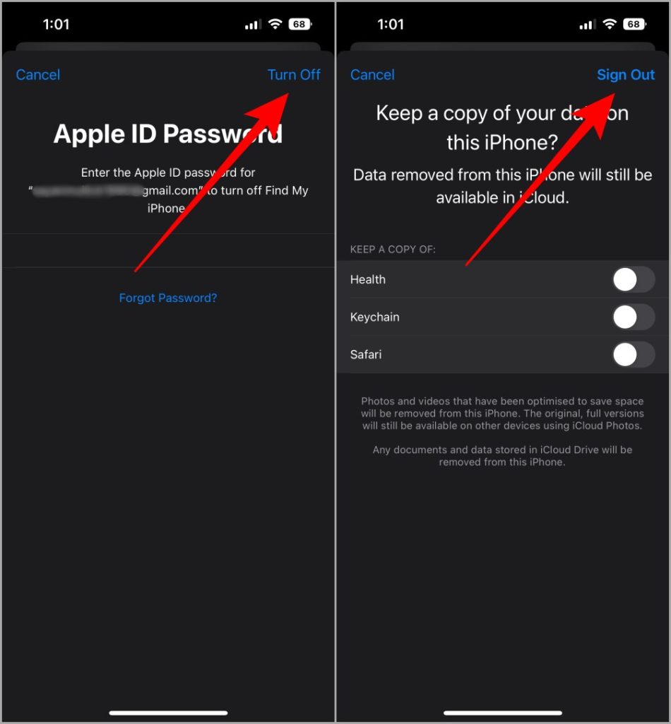 AppleID Sign Out