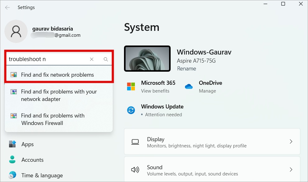 network troubleshooter in windows 11 settings 