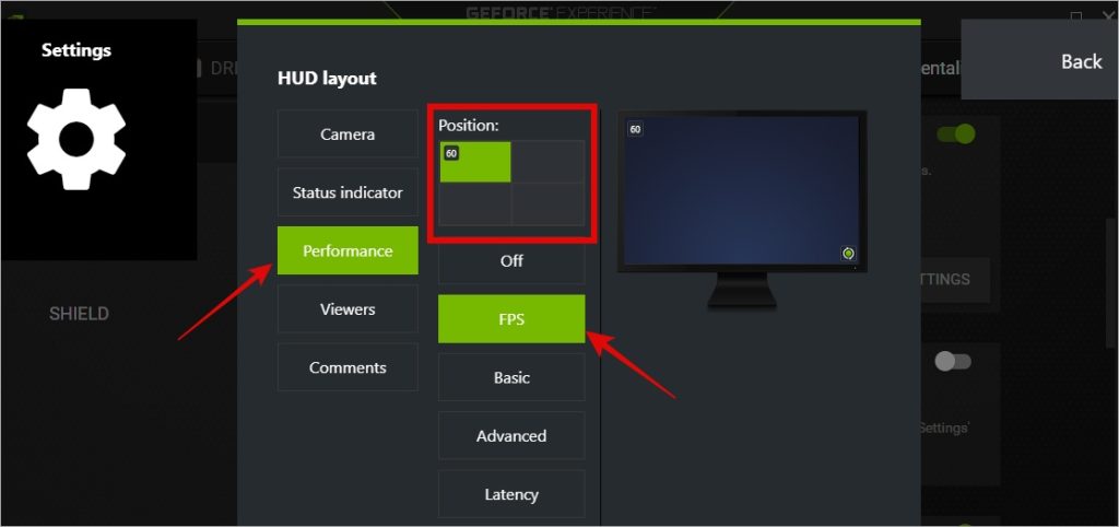 enabling FPS counter in Nvidia GeFroce Experience on windows