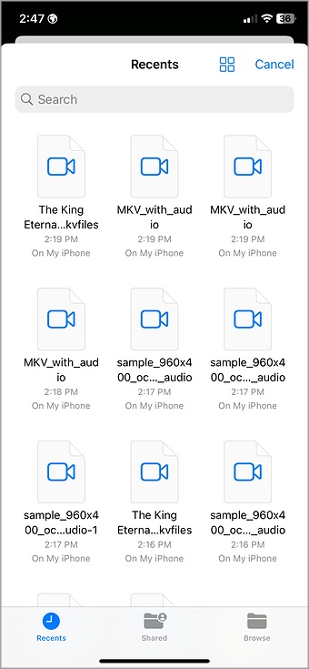 import an MKV file on iPhone