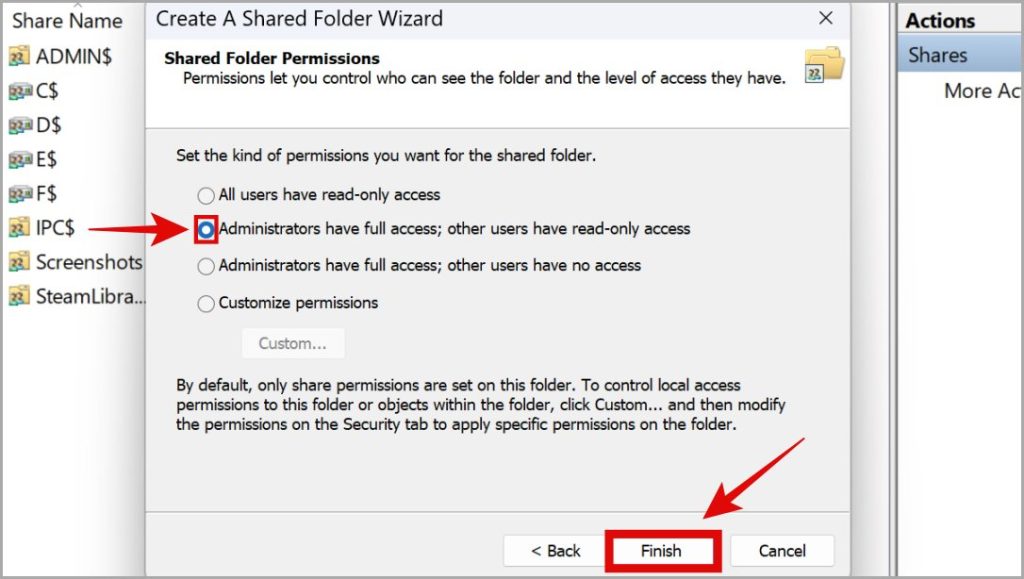 shared folder permissions in windows 11