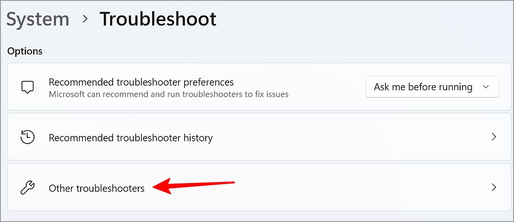 other troubleshooters on Windows 11