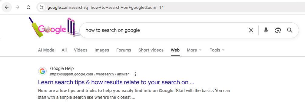 Adding udm=14 to Google Search URL to disable AI Overviews