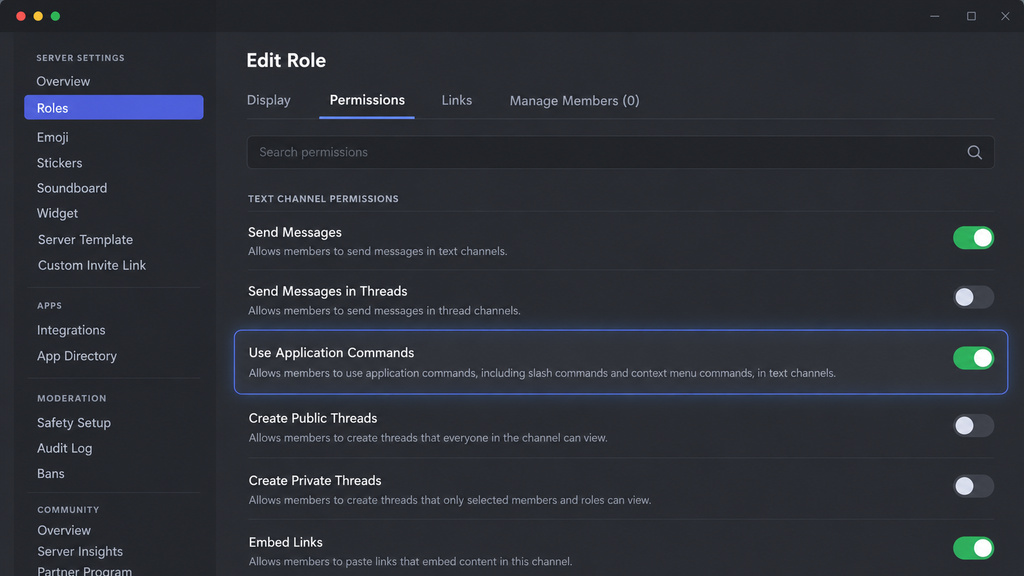 Discord Style Role Permissions Panel
